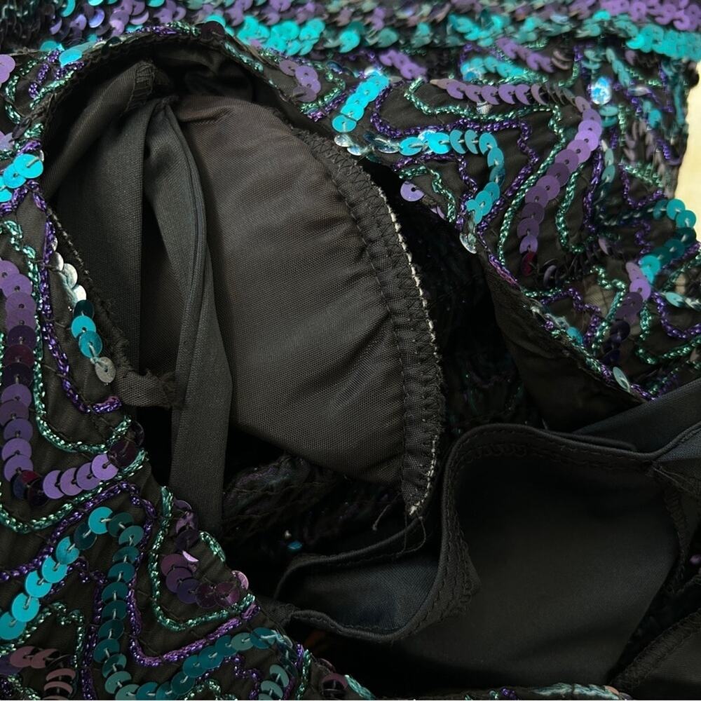 Three Flaggs Vintage Sequin Top Maximalist Glam E… - image 6